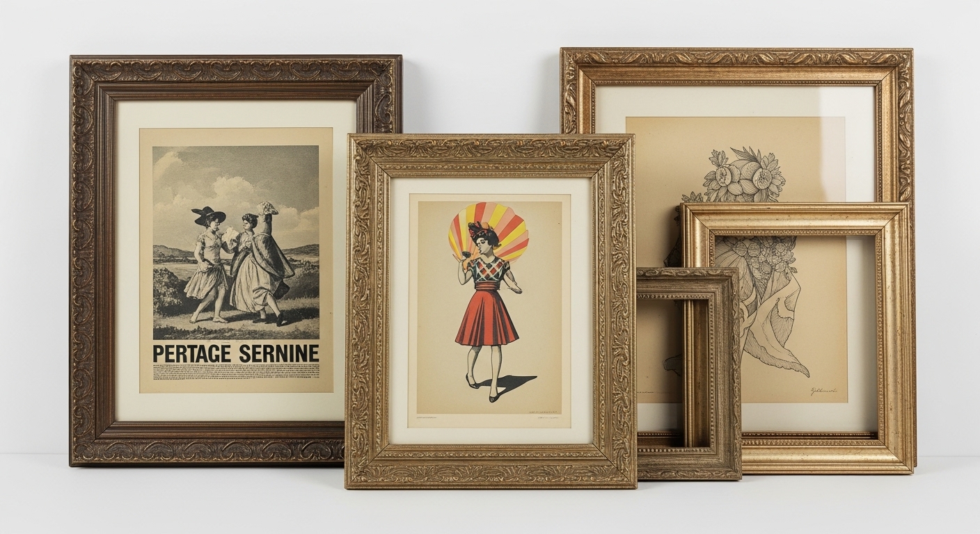 Vintage-Inspired Frames and Art