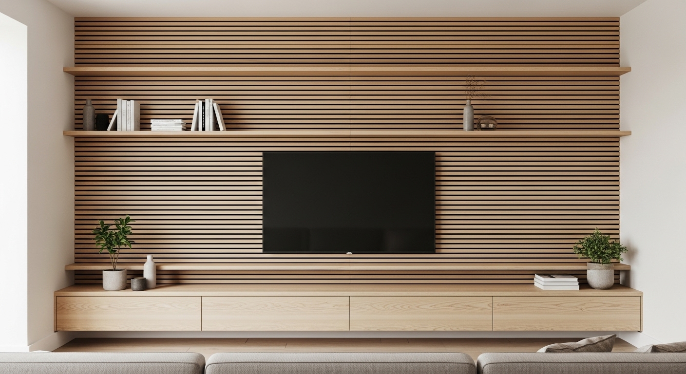 Horizontal Wood Slats or Paneling