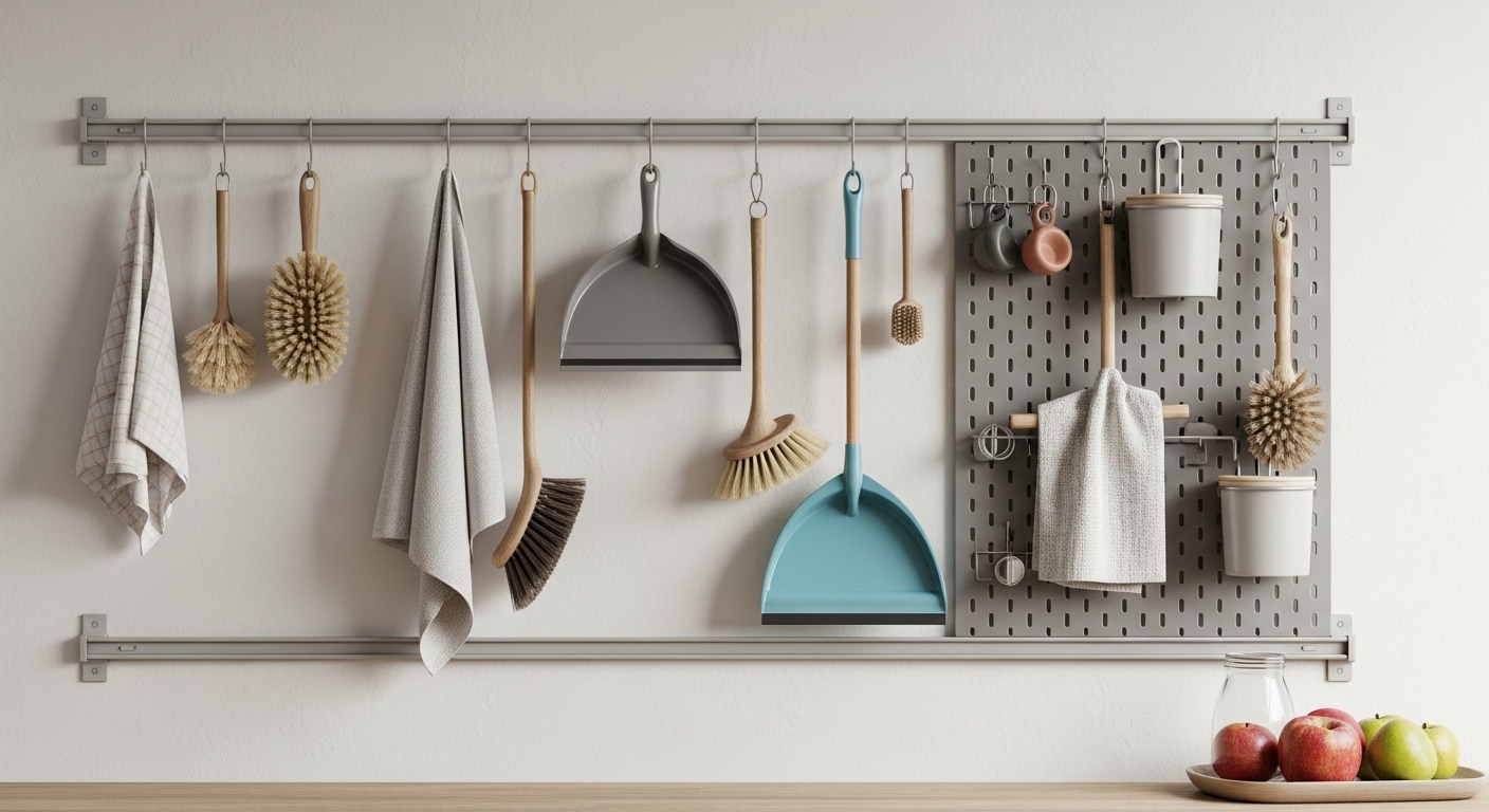 Use Vertical Wall Rails for Hanging Items