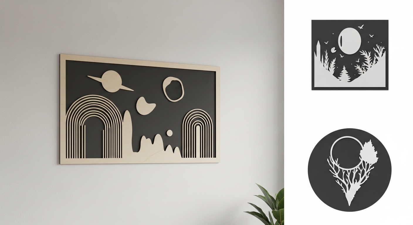 3D Printed or Laser-Cut Wall Art