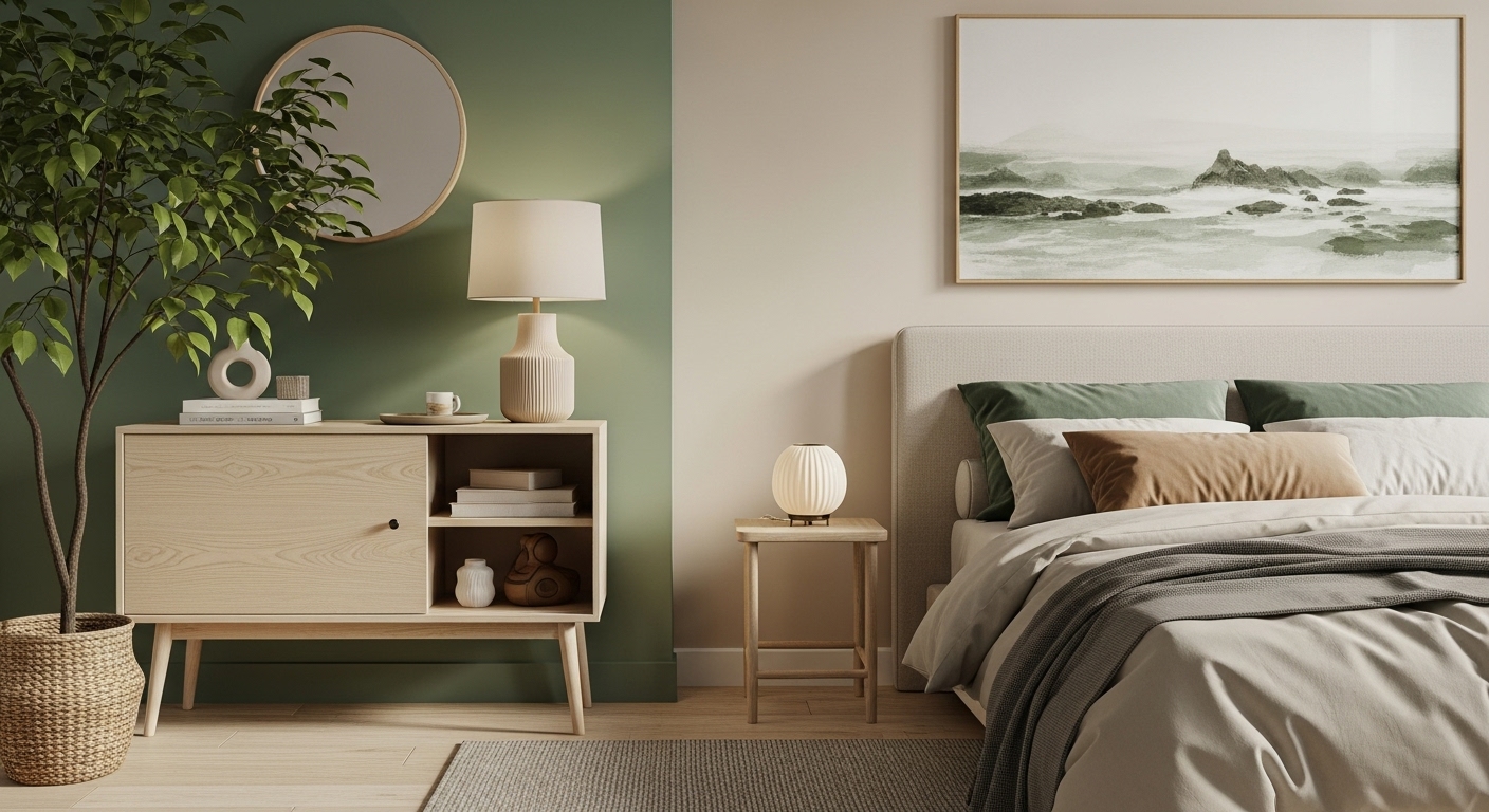 Beige and Green: Earthy and Calm