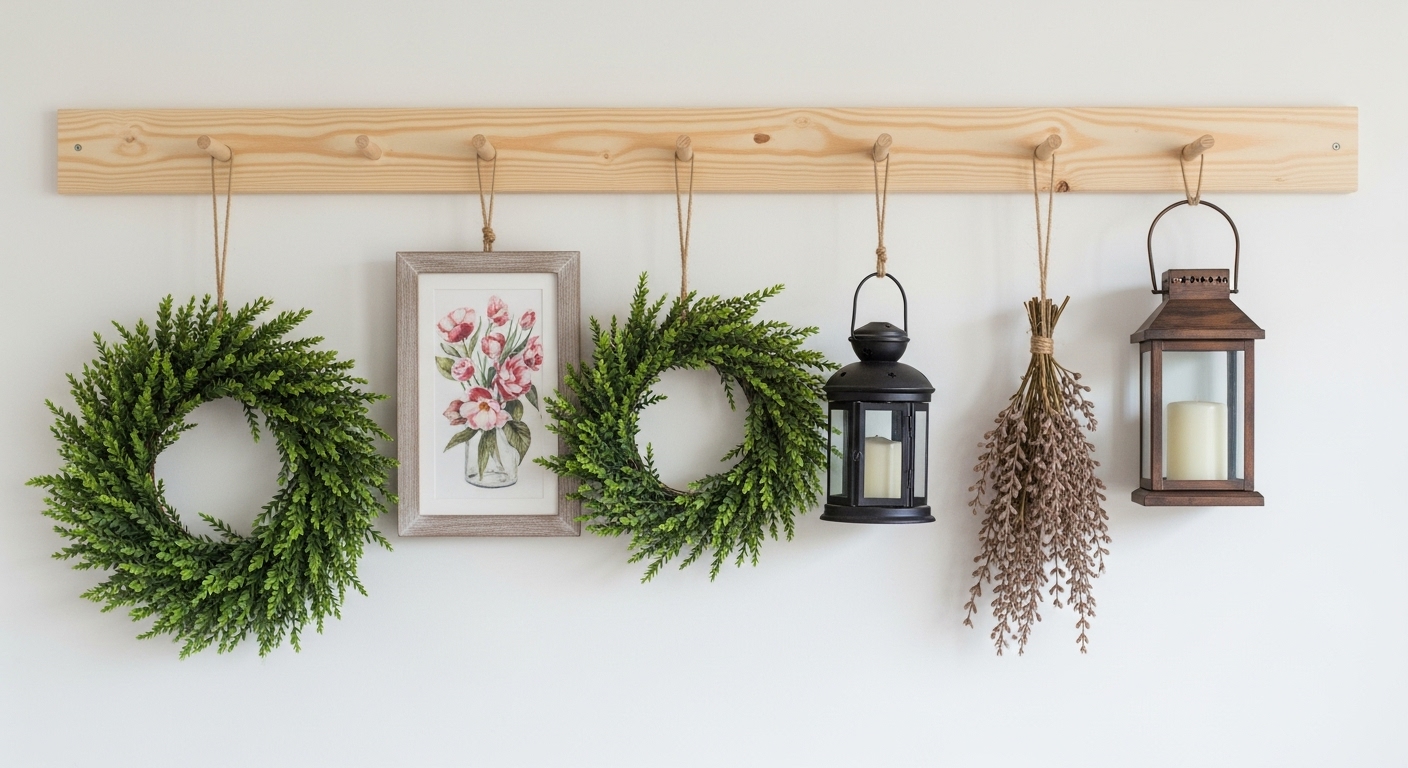 Install a Peg Rail with Hanging Decor