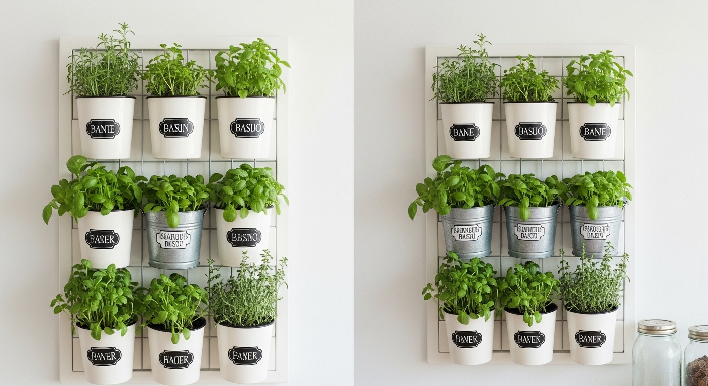 Vertical Herb Gardens or Hanging Planters