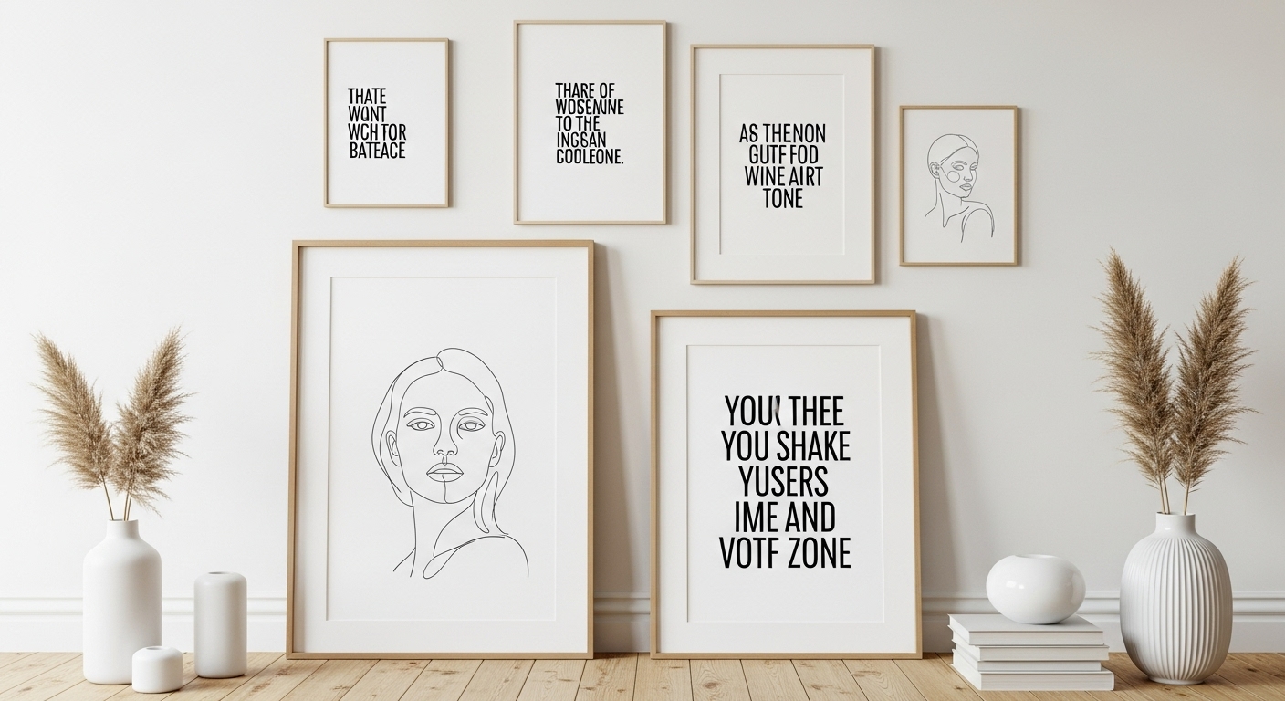 Minimalist Line Art and Typography
