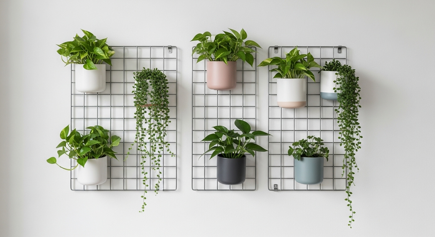 Wall-Mounted Planter Grids