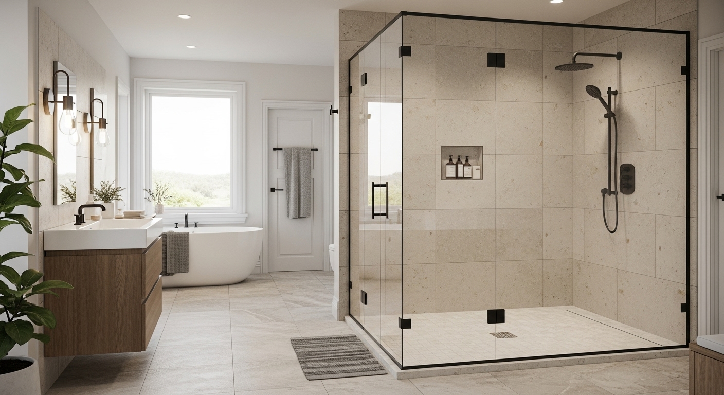 Walk-In Wet Rooms with Frameless Glass