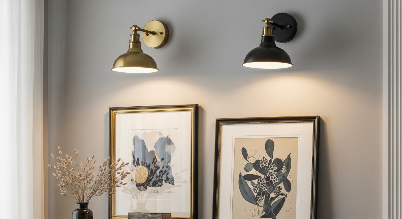 Layered Wall Sconces + Art