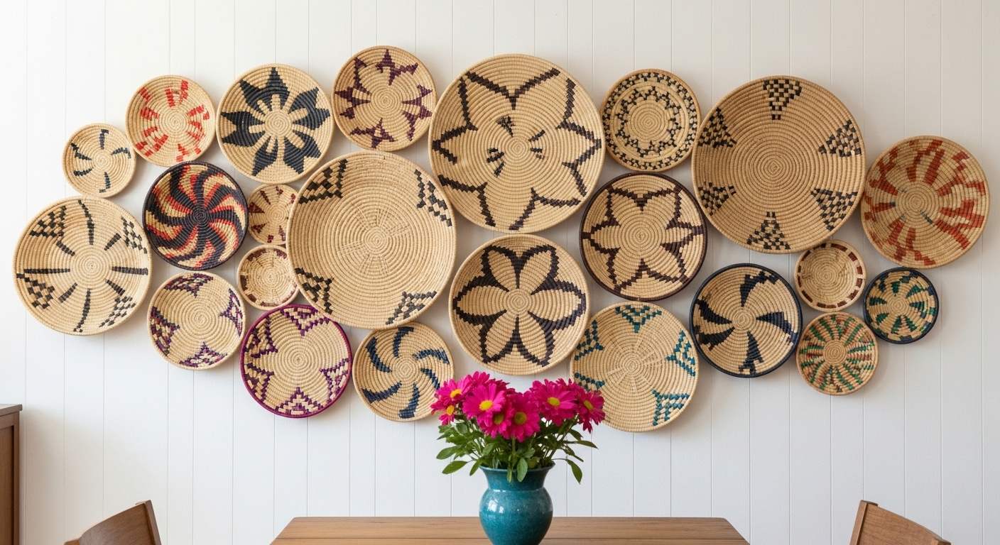 Woven Basket Wall Display