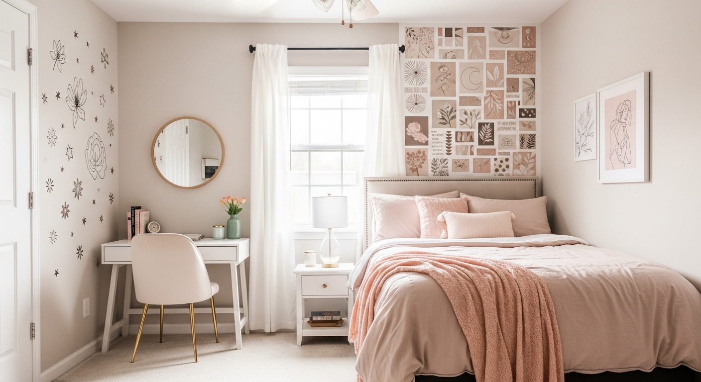 Incorporate Peel-and-Stick Wallpapers or Decals