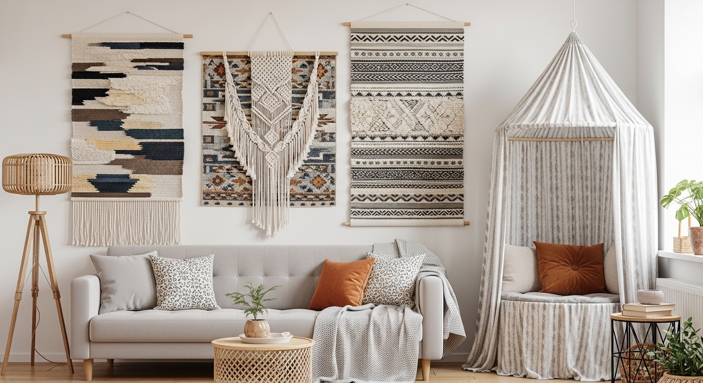 Use Tapestries or Fabric Panels for Texture