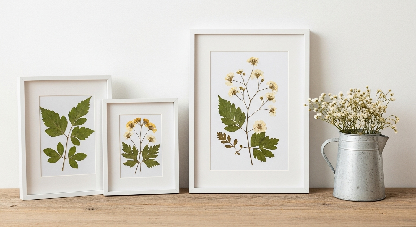 Framed Pressed Flowers or Leaves