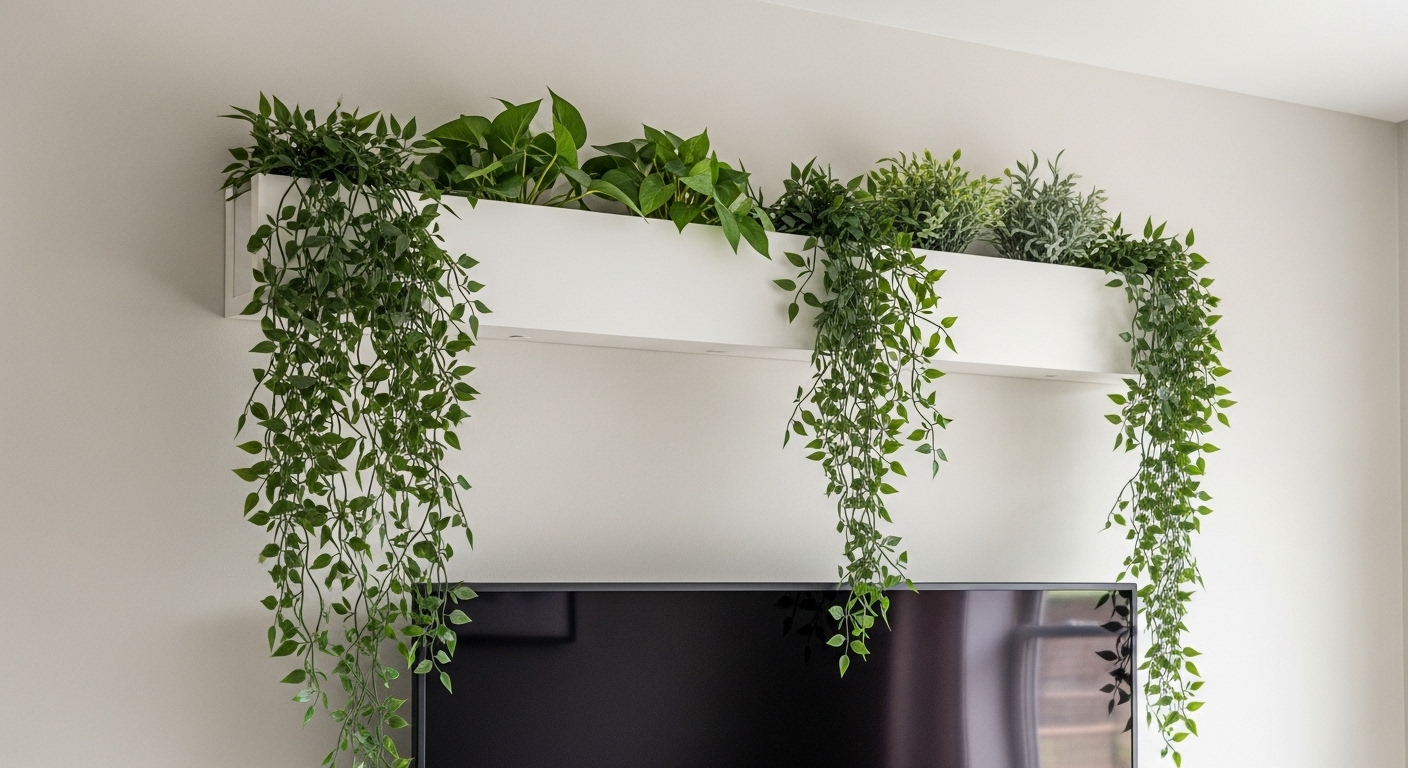 Wall-Mounted Planters or Hanging Greenery