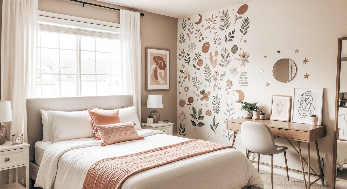 Incorporate Peel-and-Stick Wallpapers or Decals