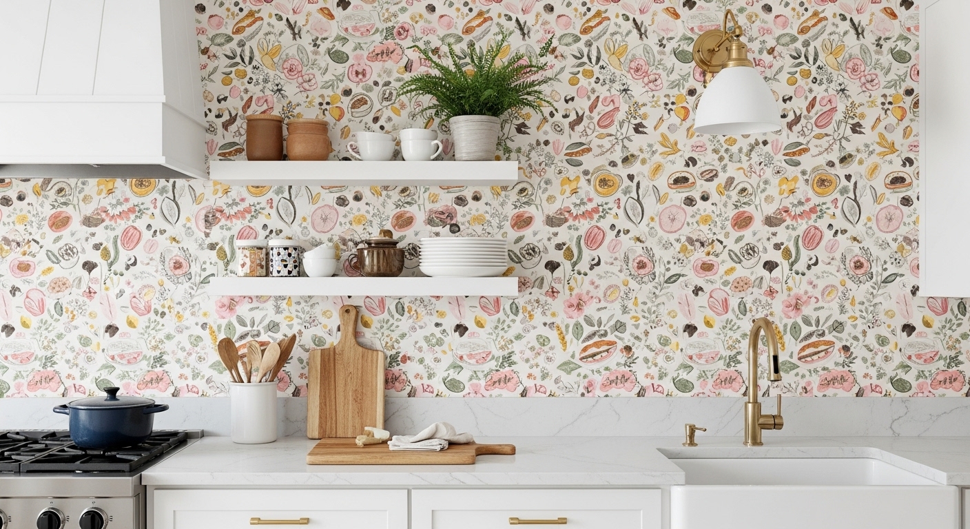 Statement Wallpaper (Yes, Even in Kitchens!)