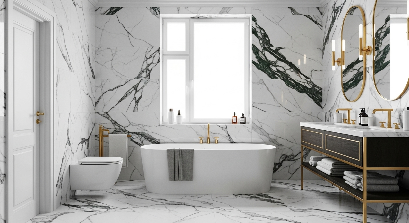  Floor-to-Ceiling Marble for a Luxe Finish