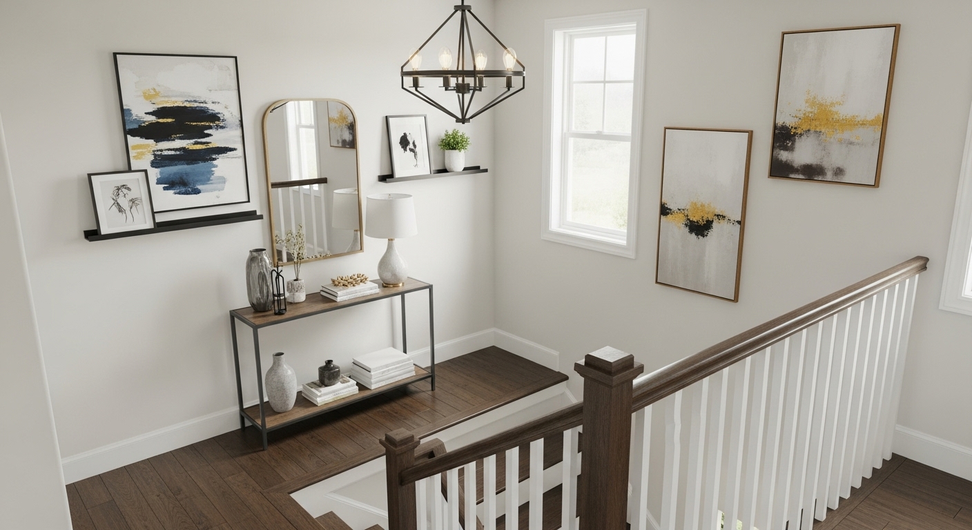 Add a Thin Console Table with Wall Decor Above