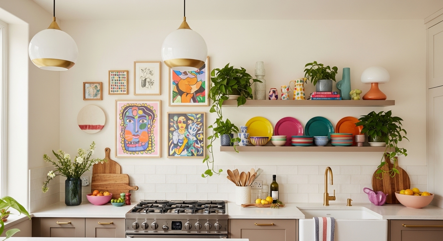 Open Shelf Styling With Decorative Touches