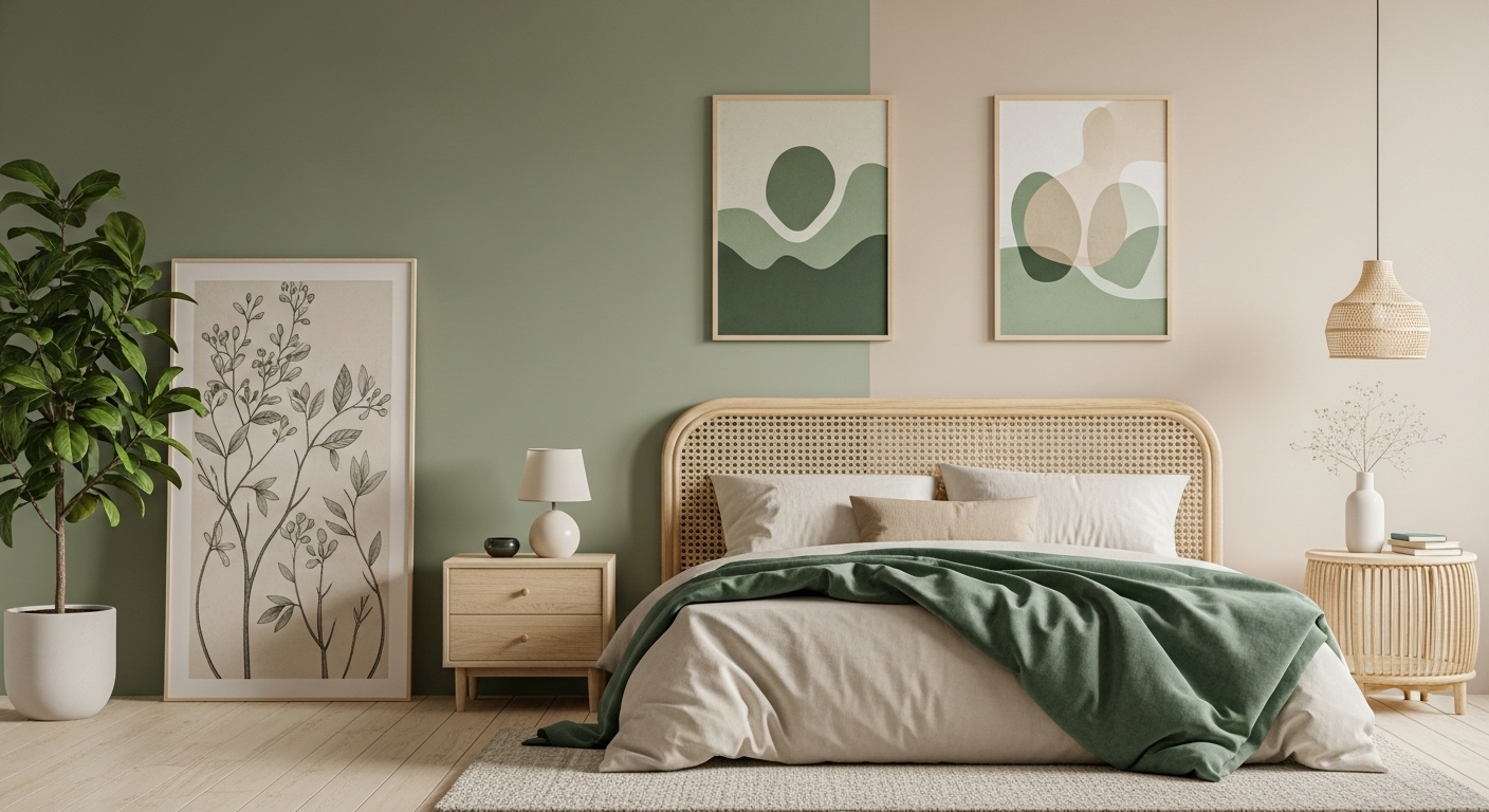 Beige and Green: Earthy and Calm