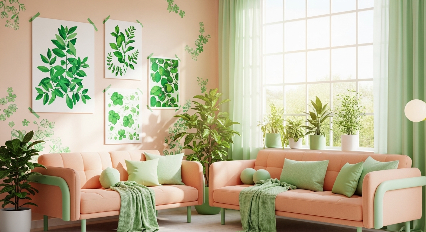 Peach and Green: Fresh and Playful