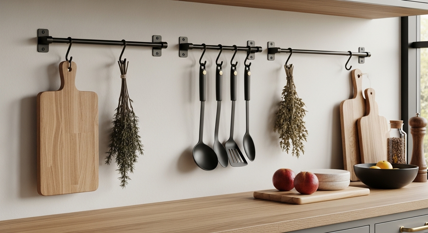 Functional Wall Rails and Hooks