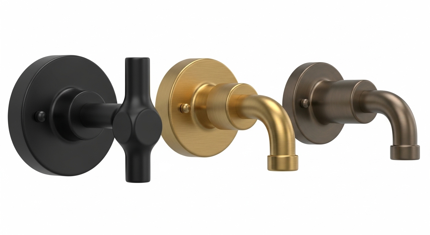Matte Black and Brushed Gold Fixtures