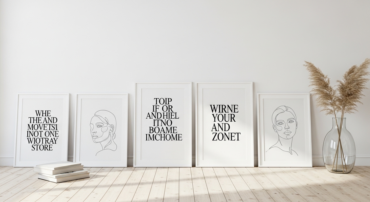 Minimalist Line Art and Typography