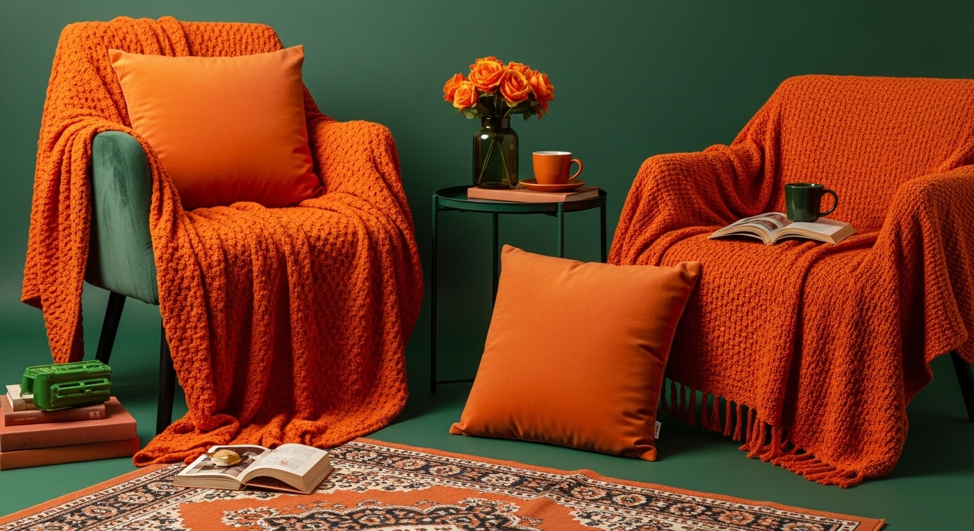 Burnt Orange and Green: Cozy and Bold