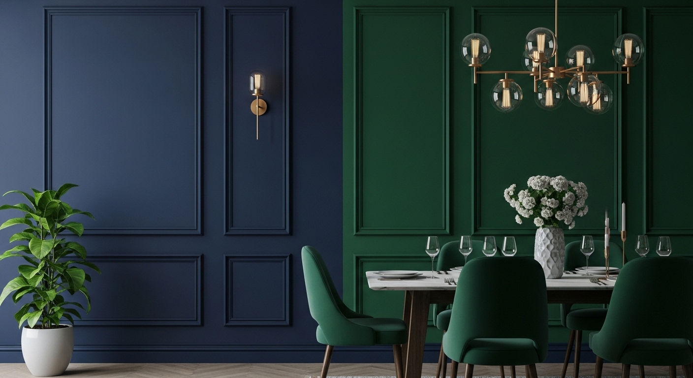 Navy Blue and Green: Bold and Balanced