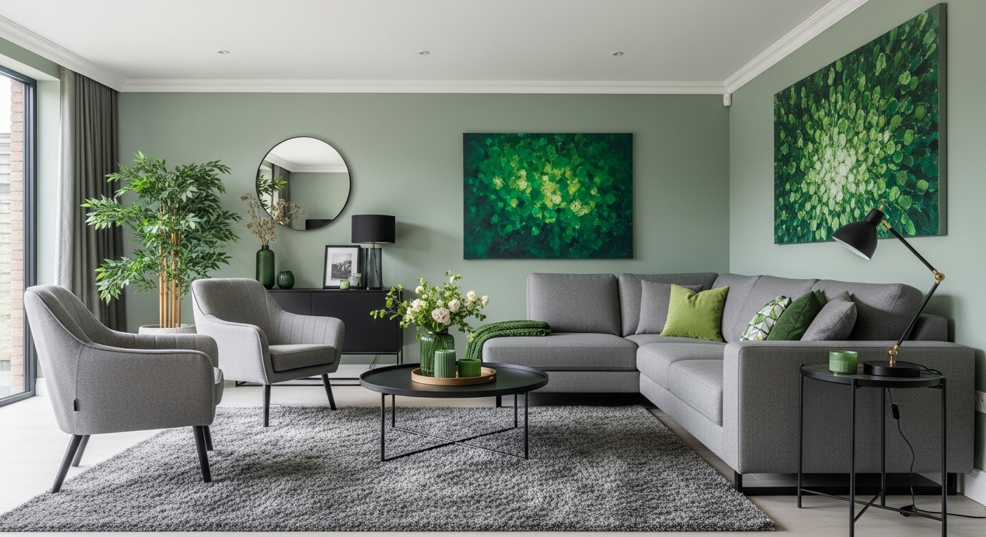 Gray and Green: Soft Contrast