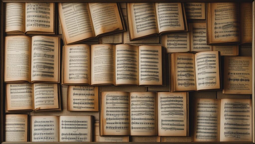 Book Page or Sheet Music Wall