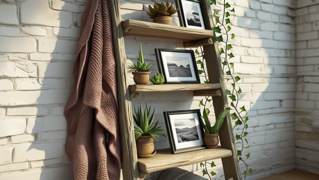Ladder Shelf Against the Wall