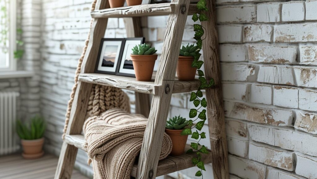 Ladder Shelf Against the Wall