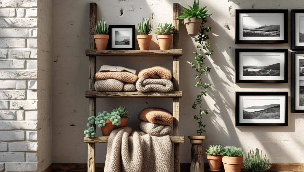 Ladder Shelf Against the Wall