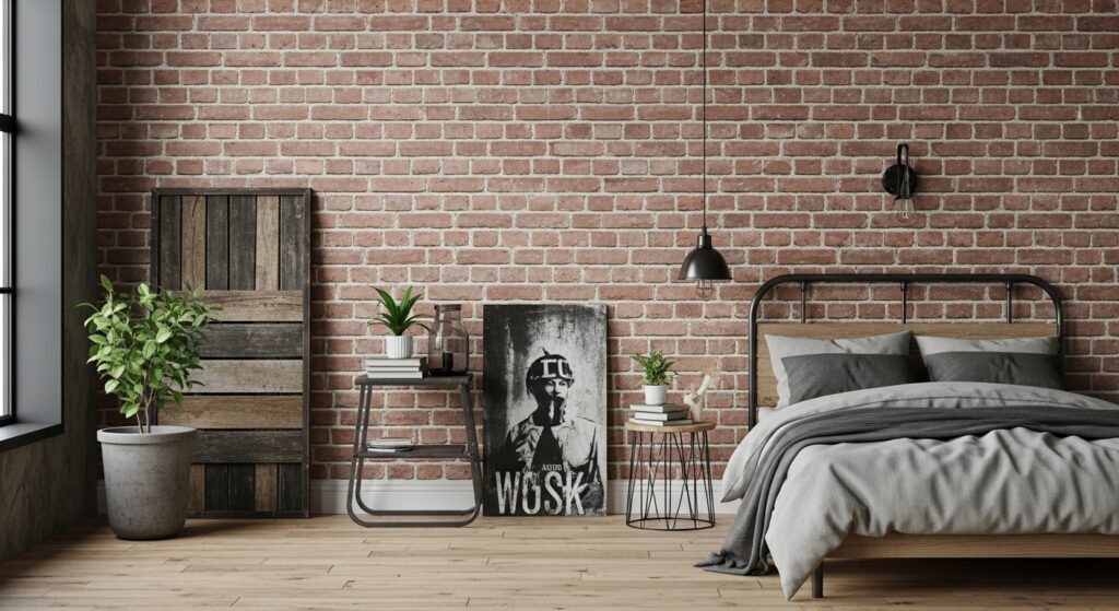 Faux Brick Wallpaper for Industrial Chic