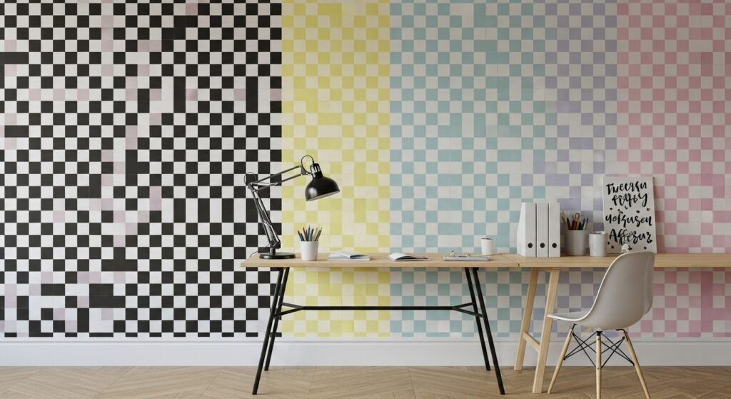 Checkerboard Wallpaper for a Fun, Trendy Look