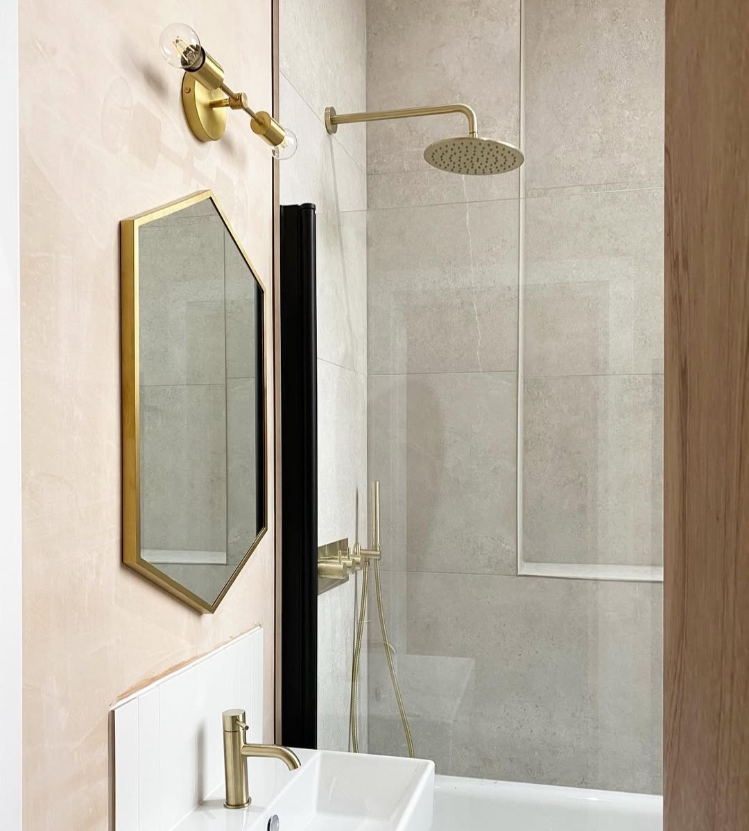Glam Up Bathrooms with Gold Frames